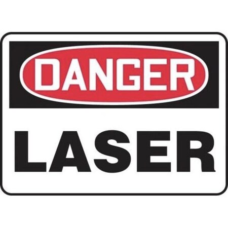 Accuform Radiation & Laser Sign, 10 in H x 14 in W, Adhesive Poly MRAD025VS
